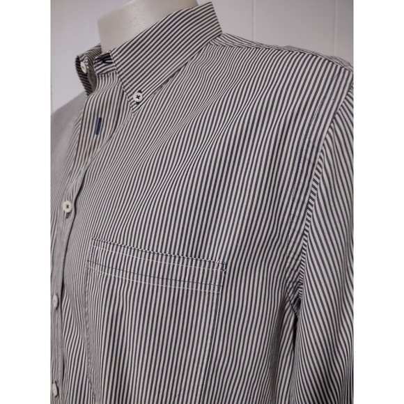 Billy Reid Button Up Shirt Mens L Striped Navy White Made In Italy Fit 2 Cotton - Picture 8 of 11